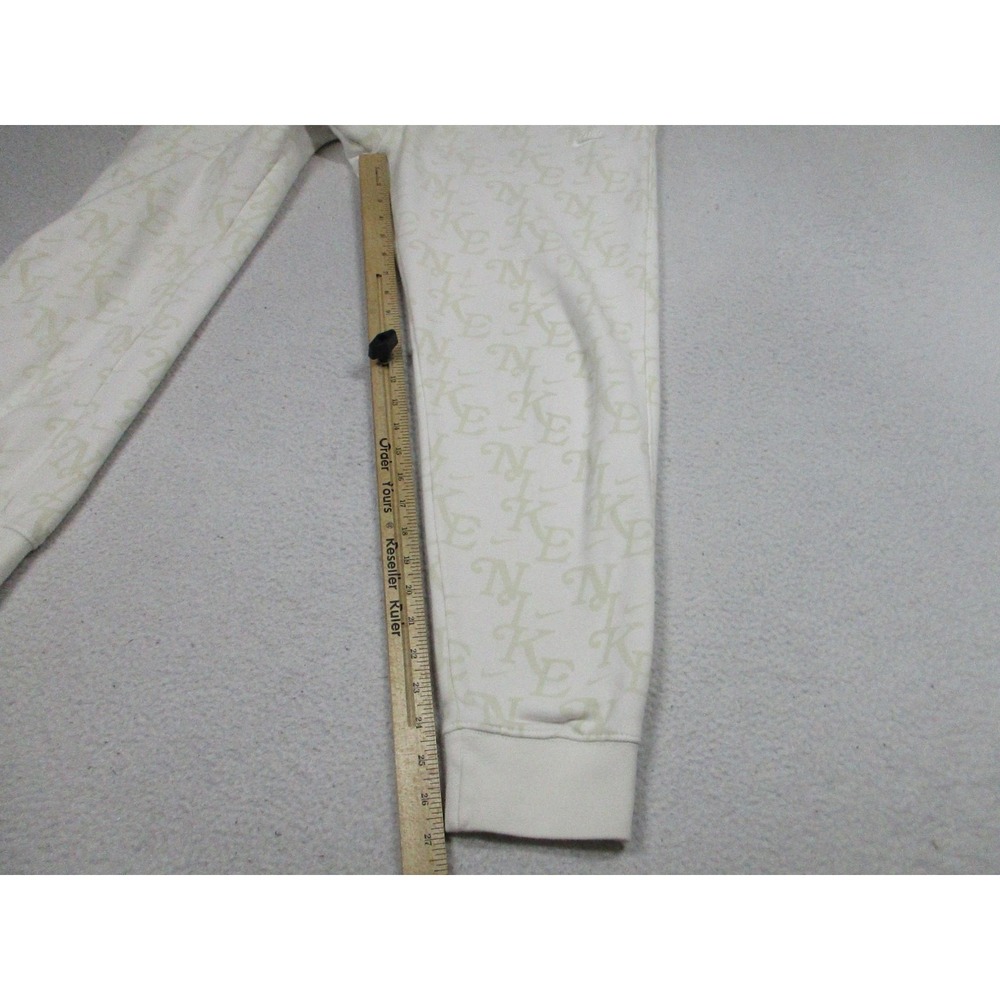 Nike Pants Mens Medium White Fleece Joggers Sweatpants‎ Monogram FZ2231-133 - Picture 8 of 11